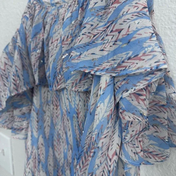 Miss Me blue Ruffle flowy strappy blouse -Size Medium NWT - Picture 5 of 7